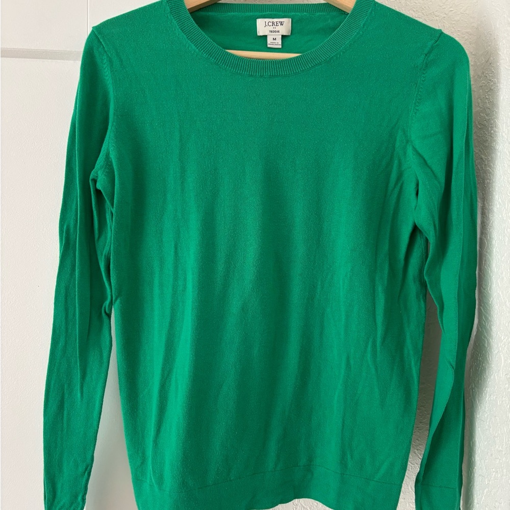 J. Crew Vibrant Green Crew Neck Sweater